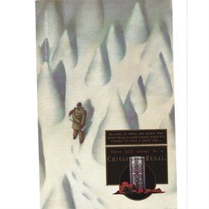 Chivas Regal Christmas Tree 1990s  Vintage Print Ad